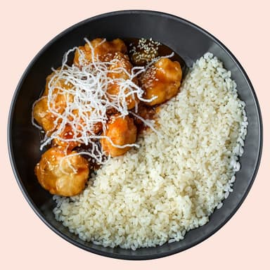 Курка в кисло-солодкому соусі з рисом