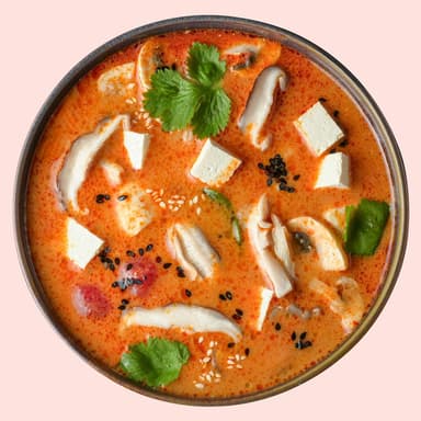 Том ям на кокосовому молоці з тофу та грибами шіітаке